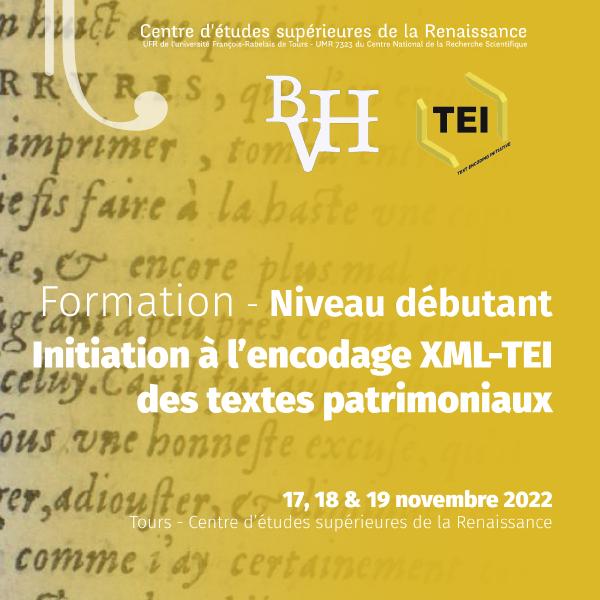 bandeau de la formation TEI 1, Initiation - CESR, BVH, Tours